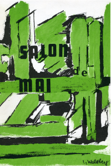 Gouache originale, détail. En couverture du catalogue du 32e Salon de Mai, Paris - La Défense (1976). © DR